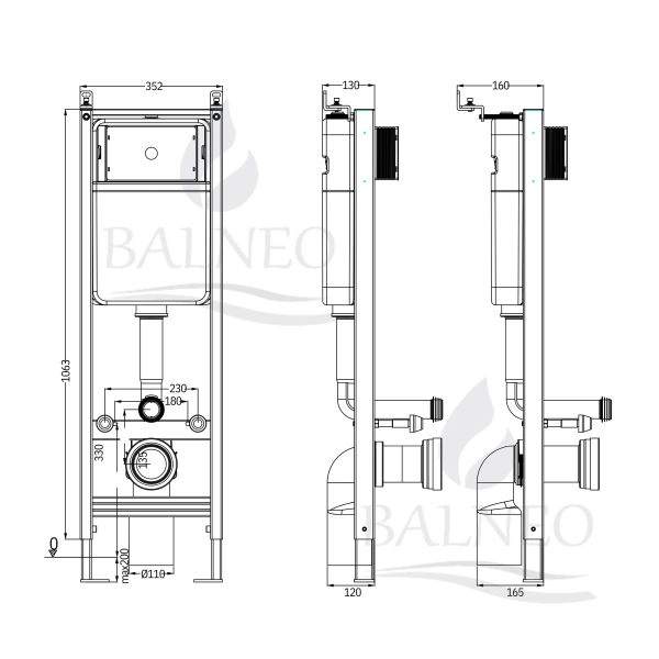 Stelaż podtynkowy WC (wąski)  Fix-Frame Narrow