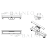 Odpływ liniowy przyścienny ścienny Inox srebrny NEXT - 60 cm