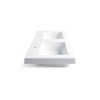Umywalka nablatowa MILA 120 x 46 biała z konglomeratu