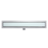 Maskownica do odpływu ze szklanym panelem białym 80 cm BASIC White Glass