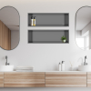 Półka wnękowa ze stali nierdzewnej 60x20x10 cm WALL-BOX ONE Ciemnoszara