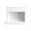 Umywalka nablatowa ROXI 60 x 50 biała z konglomeratu