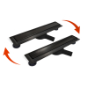 Odpływ liniowy z obrotowym syfonem czarny 120 cm BASIC 360 Drain Black