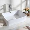 Korek umywalkowy mosiężny Klik Klak model F z koszyczkiem i przelewem - Biały Ceramiczny