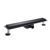 Odpływ liniowy z panelem szklanym czarnym 80 cm BASIC Black Glass