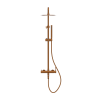 Bateria prysznicowa ścienna zestaw z okrągłą deszczownicą MIEDZIANY