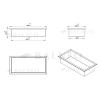 Półka wnękowa ze stali nierdzewnej 45x20x10 cm WALL-BOX ONE Ciemnoszara