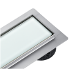 Maskownica do odpływu ze szklanym panelem białym 80 cm BASIC White Glass