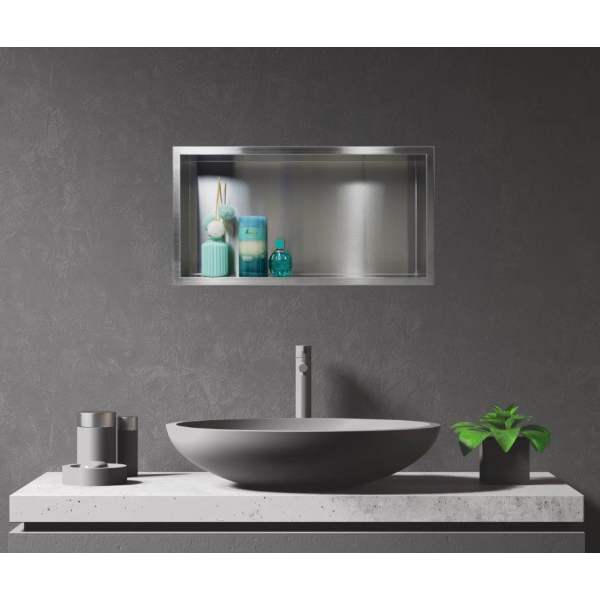 Półka wnękowa łazienkowa prysznicowa INOX 60x30x7 cm