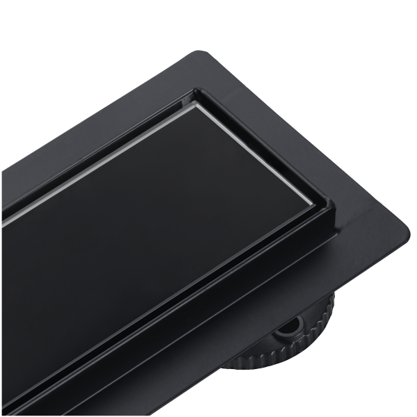 Odpływ liniowy z panelem szklanym czarnym 60 cm BASIC Black Glass