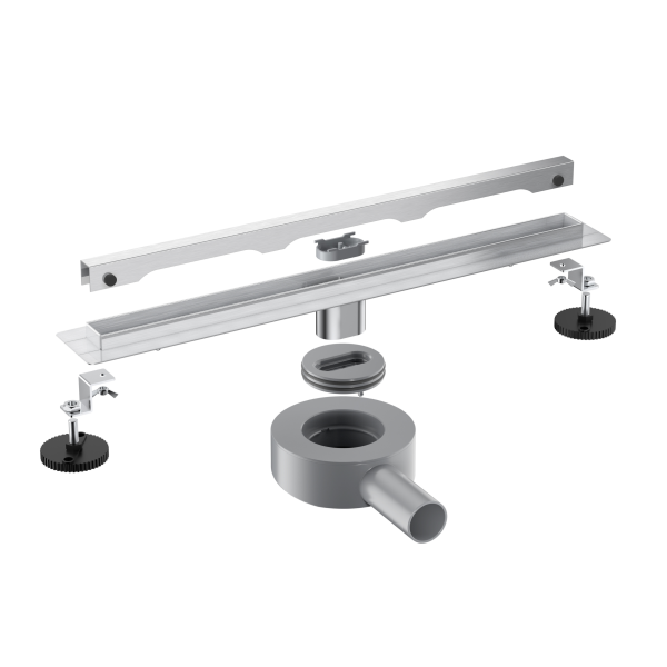Odpływ liniowy wąski slim podłogowy Inox 70 cm BASIC S&L