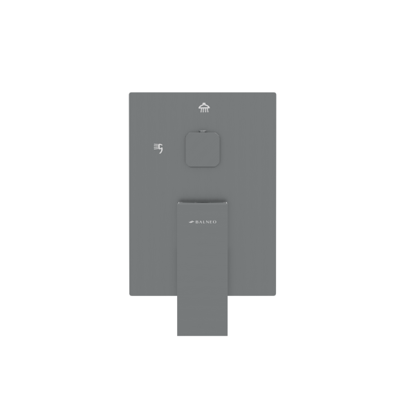 Bateria prysznicowa ścienna zestaw z kwadratową deszczownicą CIEMNOSZARY