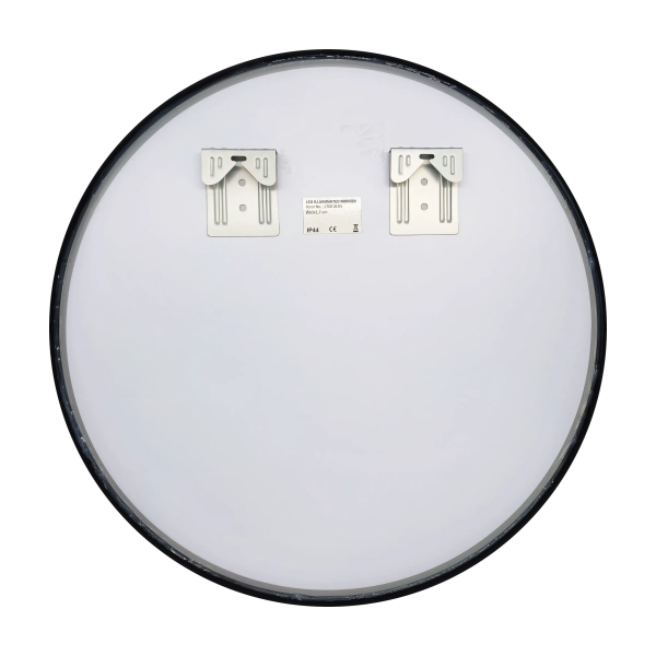 Lustro niepodświetlane okrągłe CORINA BLACK 60 cm Czarny kolor rama aluminiowa