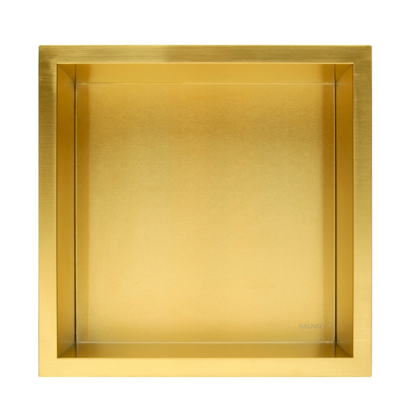 Półka pojedyncza łazienkowa wnękowa prysznicowa złota 30x30x7 cm