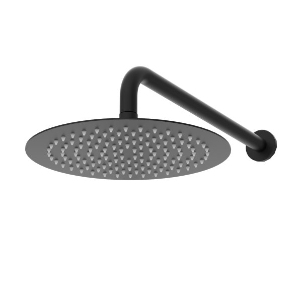 Deszczownica prysznicowa nowoczesny design stal nierdzewna CZARNA OKRĄGŁA