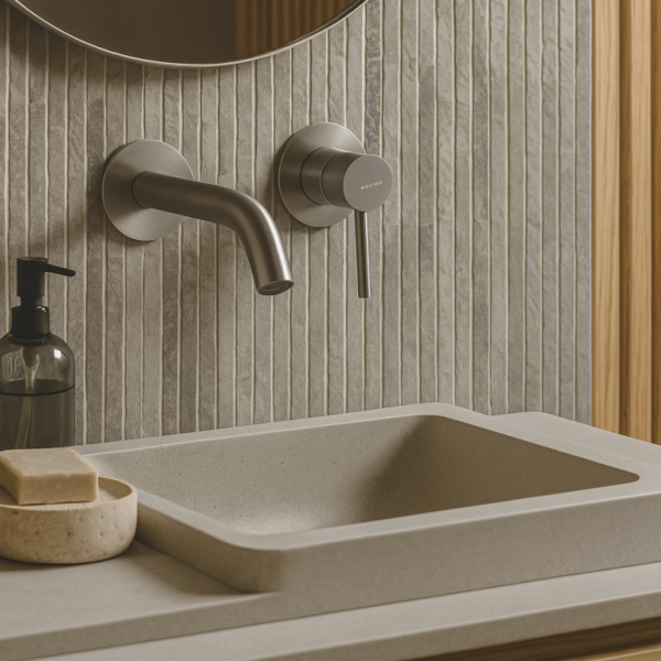 Bateria umywalkowa ścienna Kran do umywalki CIEMNOSZARA