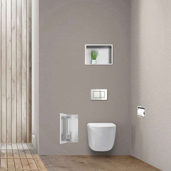 Schowek na szczotkę WC (Pod płytkę) 53,2 x 23,2 x 15 cm