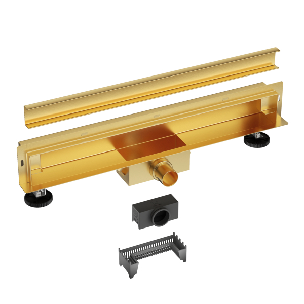 LINIOWY ODPŁYW ŚCIENNY GOLD 60 CM Z SYFONEM ZŁOTY