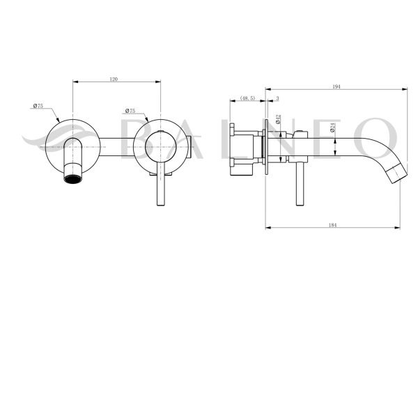 Bateria umywalkowa ścienna Kran do umywalki miedziana