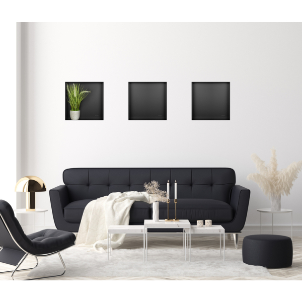Półka wnękowa bezramkowa czarna 30x30x7 cm WALL-BOX No Rim Black