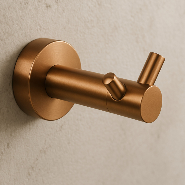 WIESZAK ŁAZIENKOWY HACZYK DO ŁAZIENKI NA RĘCZNIKI QUBE model 2 MIEDZIANY