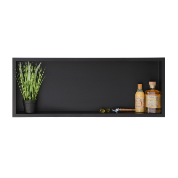 Półka pojedyncza łazienkowa prysznicowa czarna 90x30x10 cm