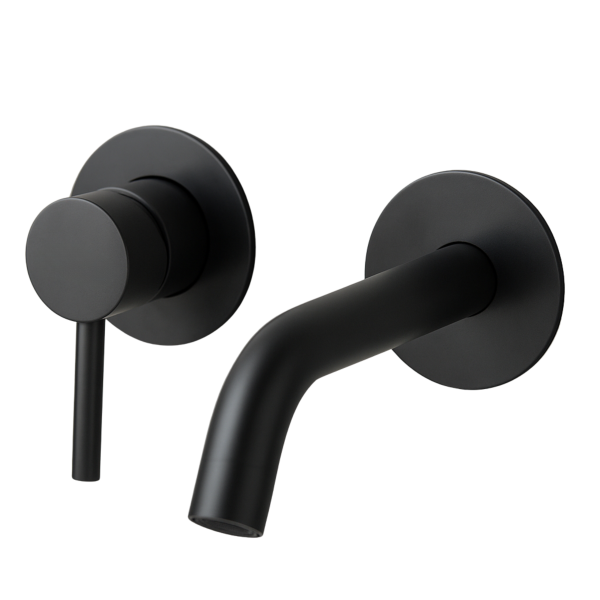 Bateria umywalkowa ścienna Kran do umywalki czarna