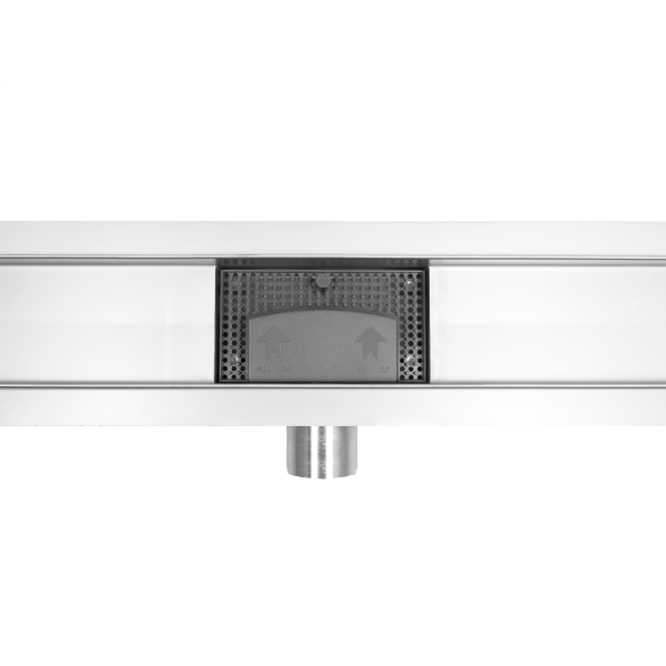 Odpływ liniowy z panelem dekoracyjnym Bubbles 80 cm BASIC Decor Inox