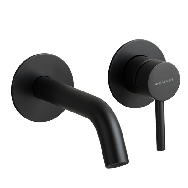 Bateria umywalkowa ścienna Kran do umywalki czarna