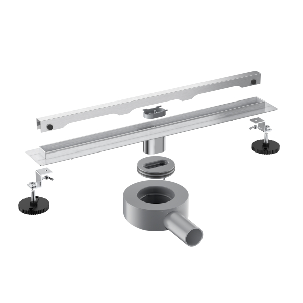 Odpływ liniowy wąski podłogowy 90 cm chrom BASIC S&L