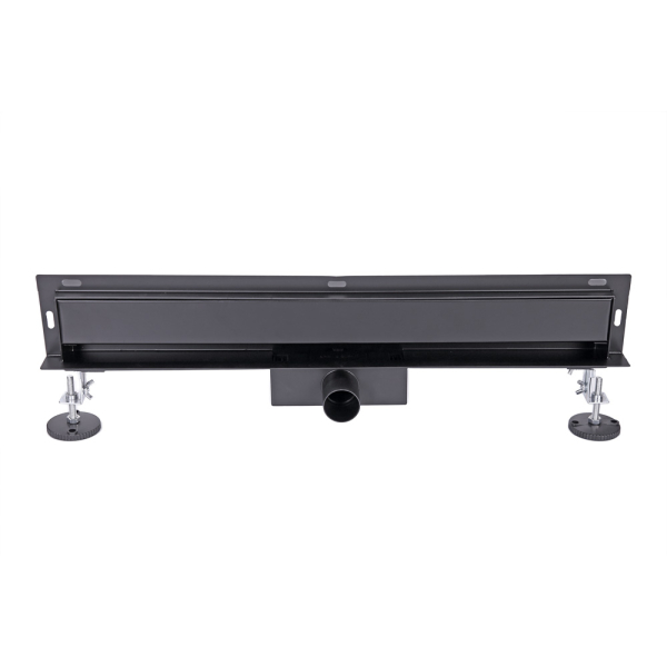 Odpływ liniowy ścienny czarny 80 cm BASIC Wall Black