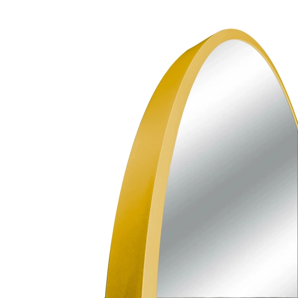 Lustro niepodświetlane okrągłe CORINA Złoty kolor 80 cm rama aluminiowa