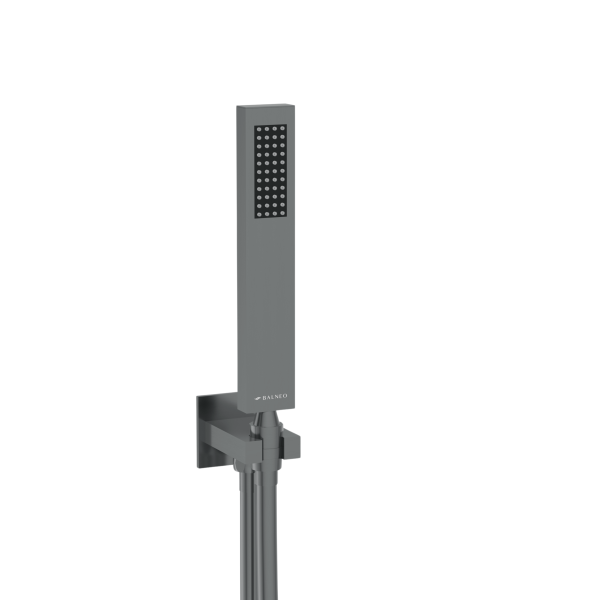 Bateria prysznicowa ścienna zestaw z kwadratową deszczownicą CIEMNOSZARY