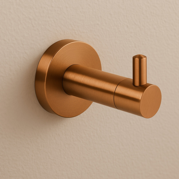 WIESZAK ŁAZIENKOWY HACZYK DO ŁAZIENKI NA RĘCZNIKI  QUBE model 1 MIEDZIANY