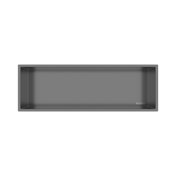 Półka wnękowa ze stali nierdzewnej 60x20x10 cm WALL-BOX ONE Ciemnoszara