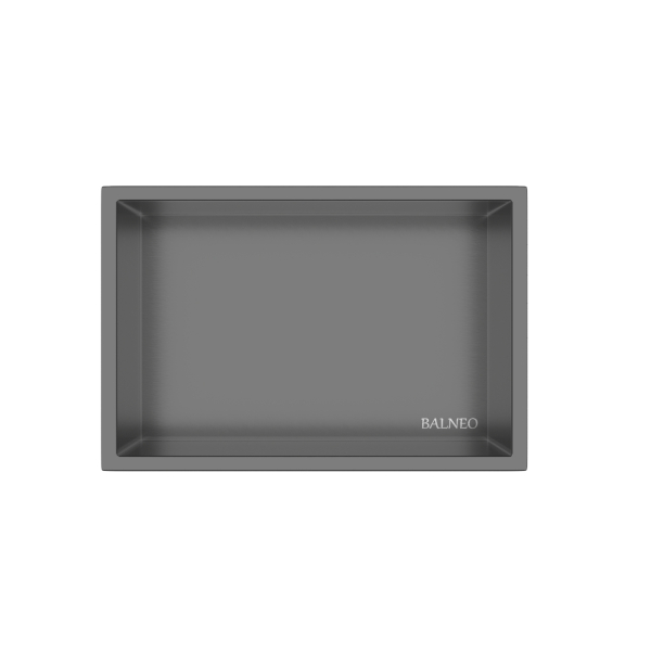 Półka wnękowa ze stali nierdzewnej 30x20x10 cm WALL-BOX ONE Ciemnoszara