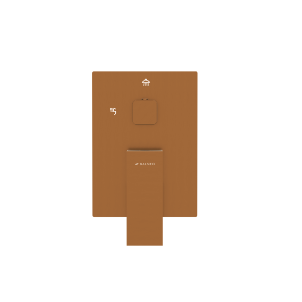 Bateria prysznicowa ścienna zestaw z kwadratową deszczownicą MIEDZIANY