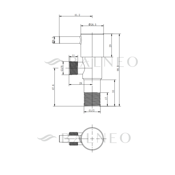 Zawór kątowy z głowicą ceramiczną model 1 BLACK 1/2 x 3/8