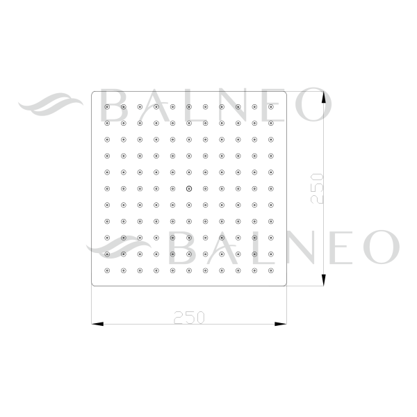 Deszczownica prysznicowa nowoczesny design stal nierdzewna CZARNY KWADRATOWA