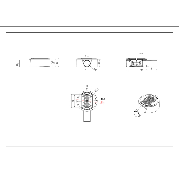 Odpływ liniowy z obrotowym syfonem stal 80 cm BASIC 360 Drain Inox