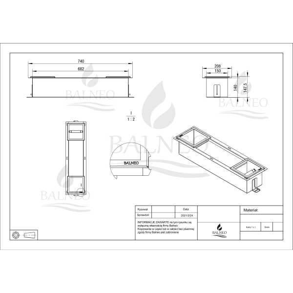 Magazynek z podajnikiem papieru czarny WALL-BOX PAPER 2 Black