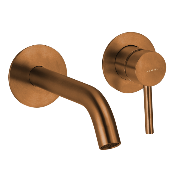 Bateria umywalkowa ścienna Kran do umywalki miedziana