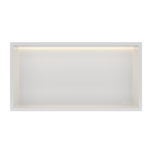 PÓŁKA WNĘKOWA Z OŚWIETLENIEM LED Z PODŚWIETLENIEM BIAŁY 30x60x10 cm