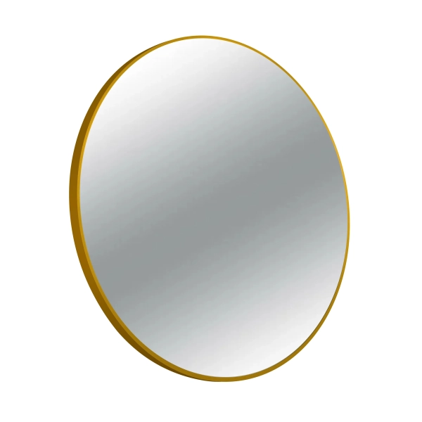 Lustro niepodświetlane okrągłe CORINA Złoty kolor 70 cm rama aluminiowa