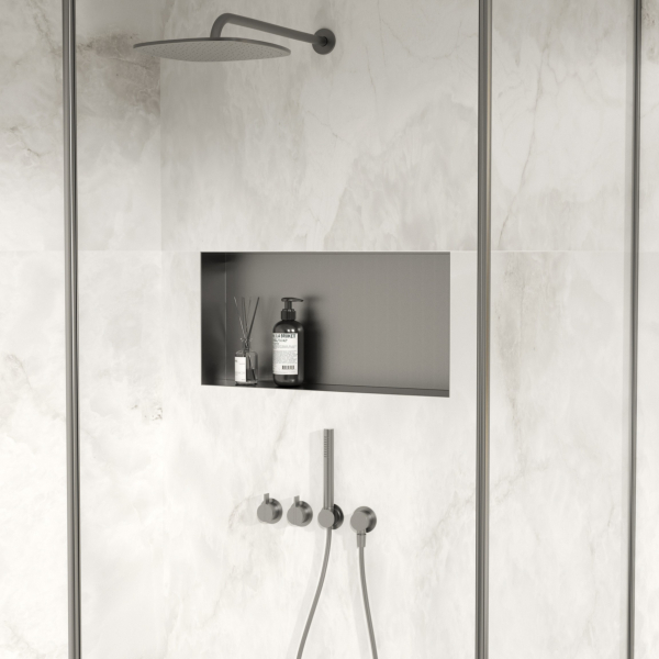 Półka wnękowa bezramkowa Ciemnoszara 60x30x10 cm WALL-BOX NO RIM