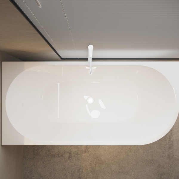 Wanna wolnostojąca narożna lewa AVOLA z pokrywką białą 170 x 80 cm