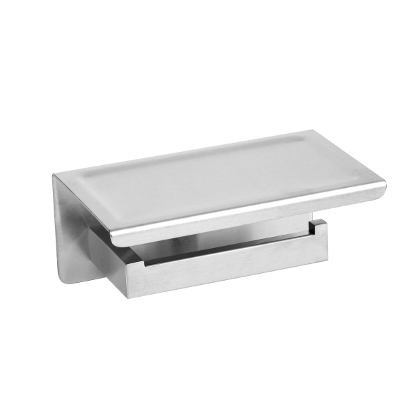 Uchwyt na papier z półką na telefon QARX - INOX