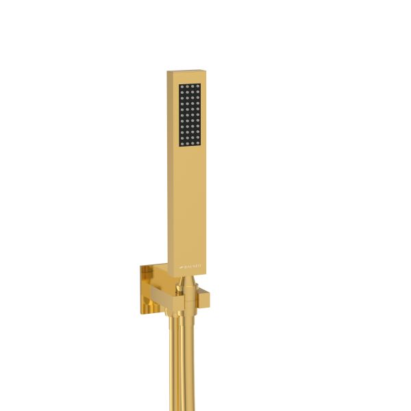 Bateria prysznicowa ścienna zestaw z kwadratową deszczownicą ZŁOTY POŁYSK