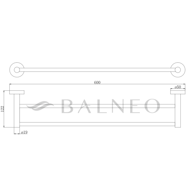 WIESZAK ŁAZIENKOWY DO ŁAZIENKI NA RĘCZNIKI QUBE model 2 - INOX