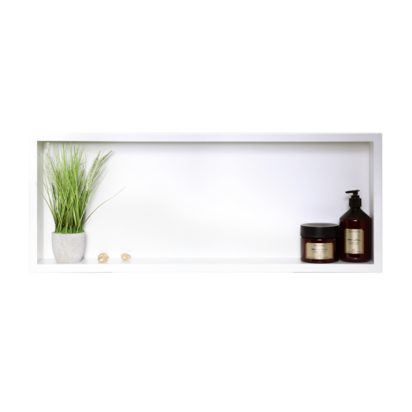 Półka pojedyncza łazienkowa pod prysznic biała 90x30x10 cm